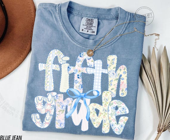 Comfort Colors® Fifth Grade Teacher Shirt, Cute 5th Grade Teacher Tshirt, Fifth Grade Teacher Appreciation Gift, Coquette Bow TShirt