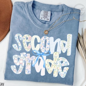 Comfort Colors® Second Grade Teacher Shirt, Coquette Bow 2nd Grade Teacher Shirt, Second Grade Teacher Tshirt, Elementary Teacher Shirts