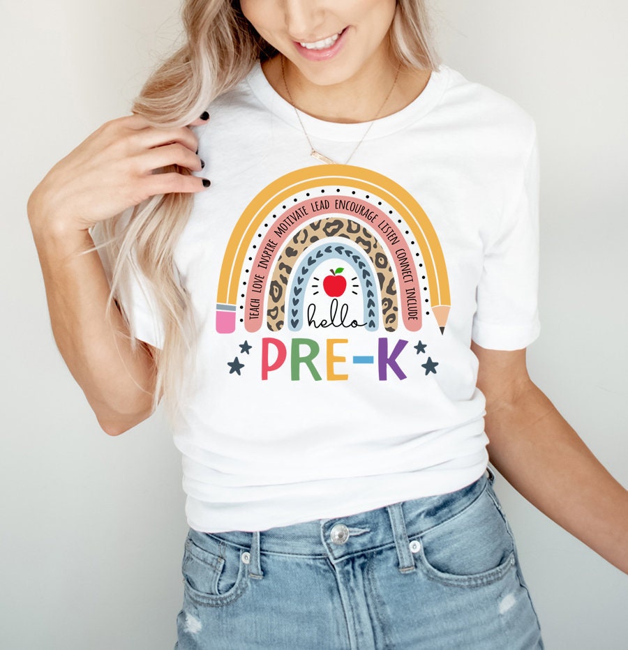 Prek Teacher Shirts Hello Pre K Shirt Pre-k Teacher Shirt - Etsy