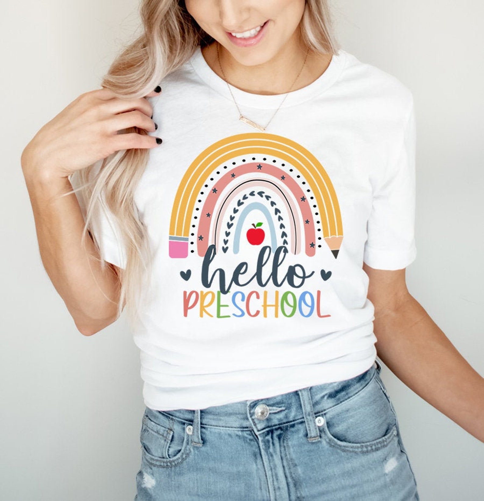 Preschool Teacher Shirt Hello Preschool Shirt Preschool | Etsy