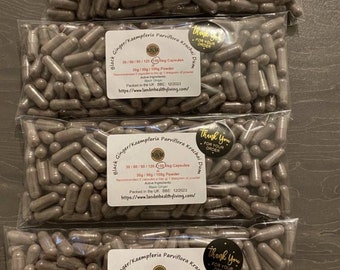 Schwarze Ingwerwurzel Kaempferia Parviflora Krachai Dum Kapseln - Ursprünglich aus Thailand - UK Verpackt !!