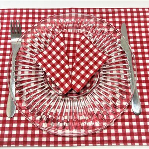 Retro- Red Checkers Placemats Reversible Placemats Spring Placemats Double Sided Dining Accent Set of 4