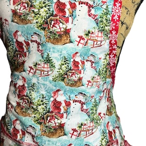 Vintage Style CHRISTMAS HOLIDAY Colorful Apron for Women Kitchen Apron, Baking, Garden, Chef, Kitchen or Restaurant Bib Apron Dress