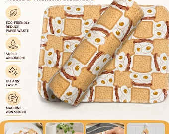 18 Blatt pro Rolle Kaufen Sie 3 und erhalten Sie 1 wiederverwendbare Alternative zu Papierhandtüchern Umweltfreundlich Keine Verschwendung von Papierhandtüchern mehr 1 lagig 18-12x15 "Geschirrtuch