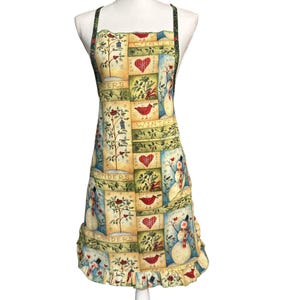 WINTER WONDER CHRISTMAS Holiday Colorful Apron Women Kitchen Apron, Baking, Garden, Chef, Kitchen / Restaurant Bib Apron Dress Large Pocket