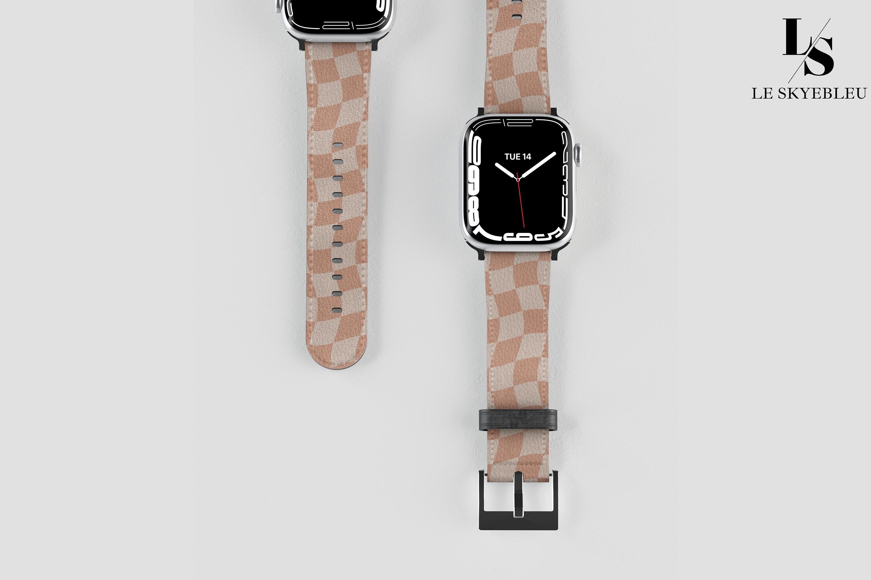 Personalized Band for Apple Watch Preppy Stripe Nude Vegan 