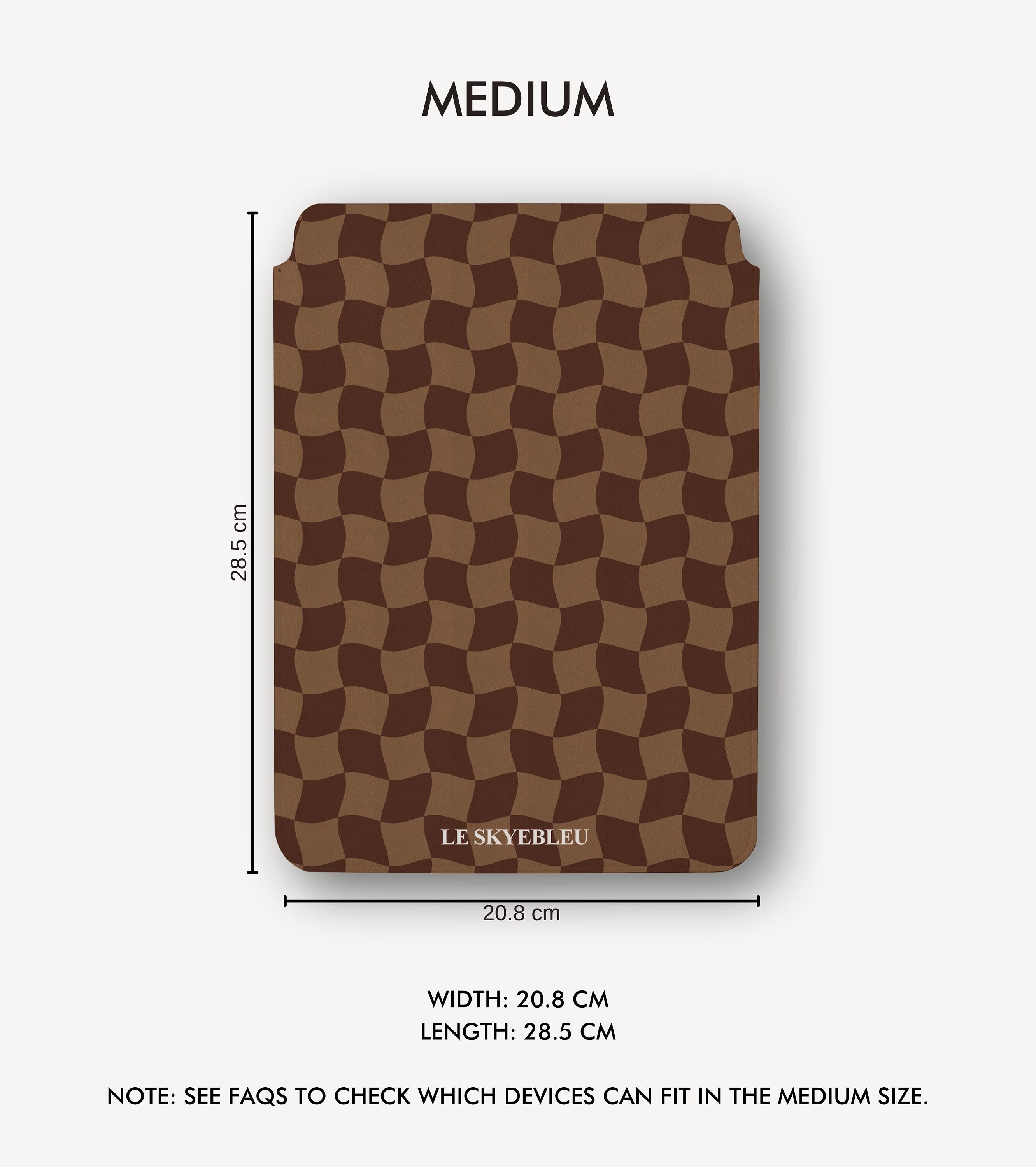 Brown Checkered Laptop Sleeve Case MacBook Pro 14 Case -  Israel
