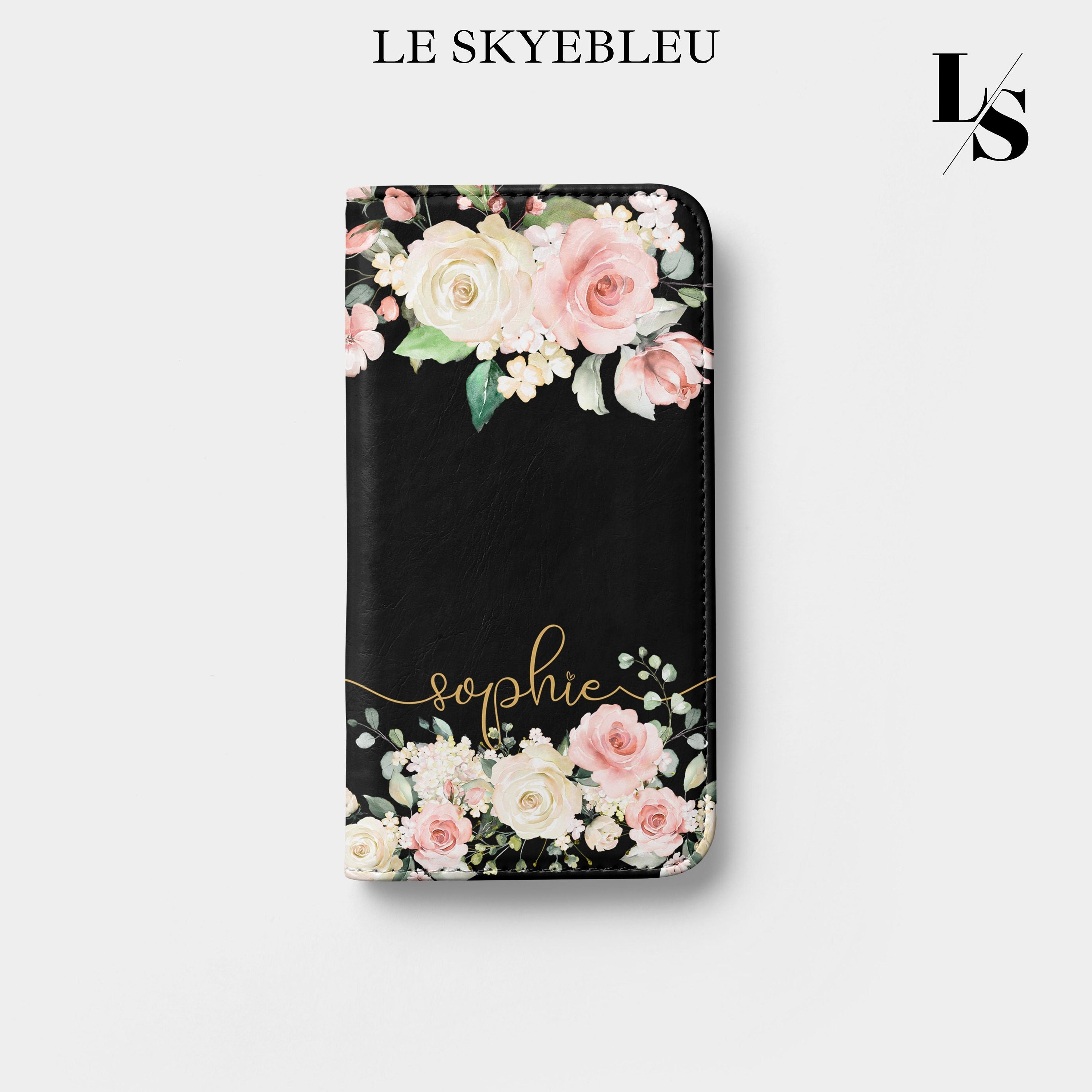 Custom Pink Floral Leather Wallet Phone Case for Iphone 13 12 - Etsy