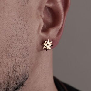 Minimalist Stud Earrings for Men, Star Earrings for Boyfriend ...