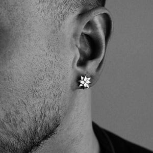 Minimalist Stud Earrings for Men, Star Earrings for Boyfriend ...