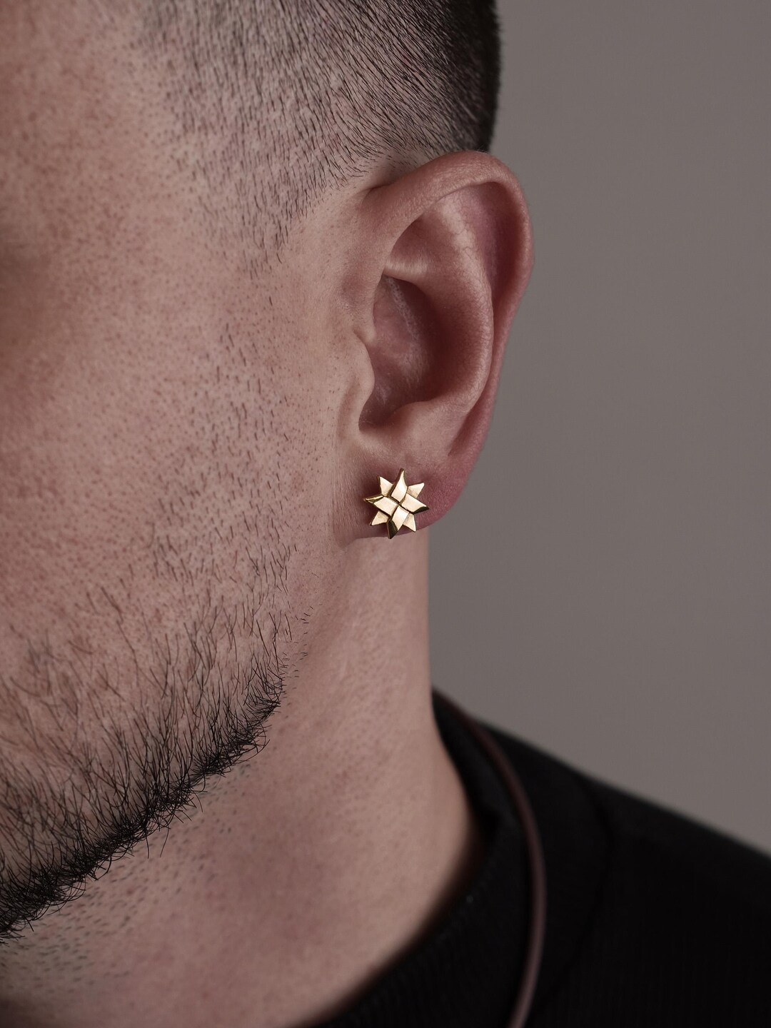 Minimalist Stud Earrings for Men, Star Earrings for Boyfriend ...
