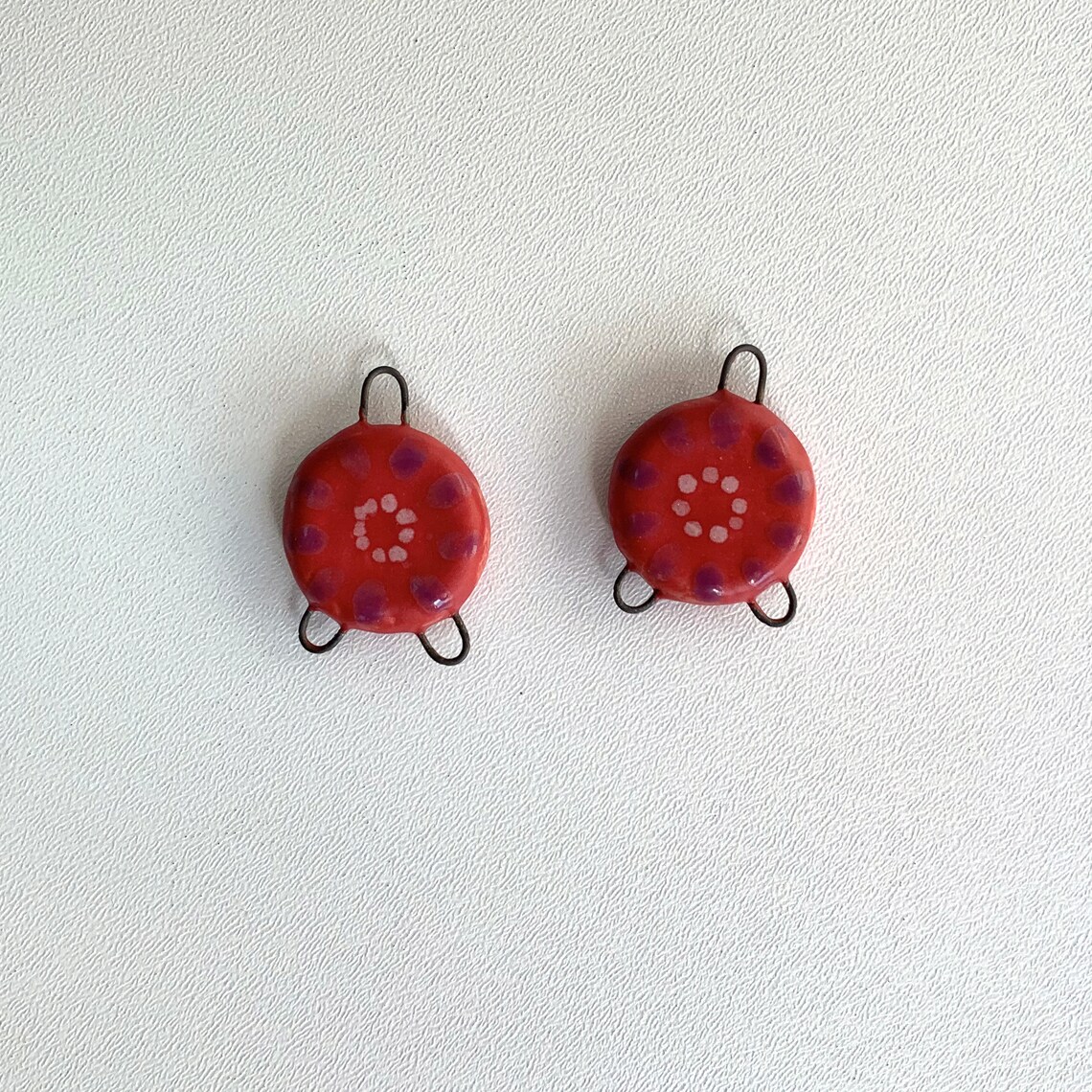 Set of ceramic charms for earrings earring supplies handmade Etsy
