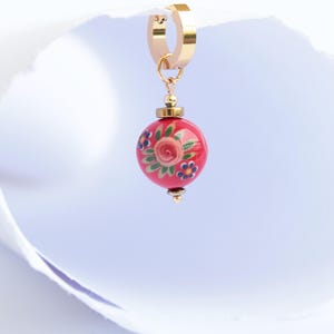 Ästhetische rote Rose Ohrringe, rote Ball Ohrringe, Baumeln Tropfen Ohrringe, Künstler Schmuck Geschenk, Boriychuk Ohrringe, handgemachte Keramik Ohrringe