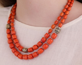 Unique Red Coral Necklace, Traditional Ukrainian Namysto, Vyshyvanka Accessory, Necklace By Boriychuk, Bridal Red Necklace, Gift For Her