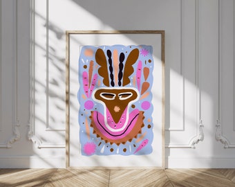 Galactic Llama Print, Whimsical Llama Art, Museum Quality Matte Paper