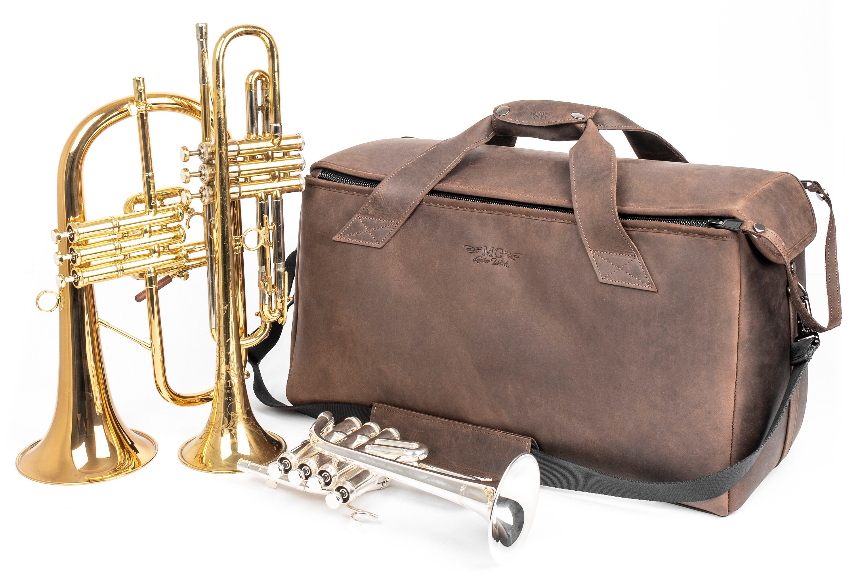 Trumpet Case, Double/triple Gig Bag for Flugelhorn, Cornet, Piccolo