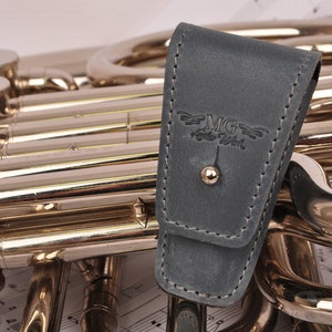 Personalized Leather French Horn Mouthpiece Pouch: Handmade Protector