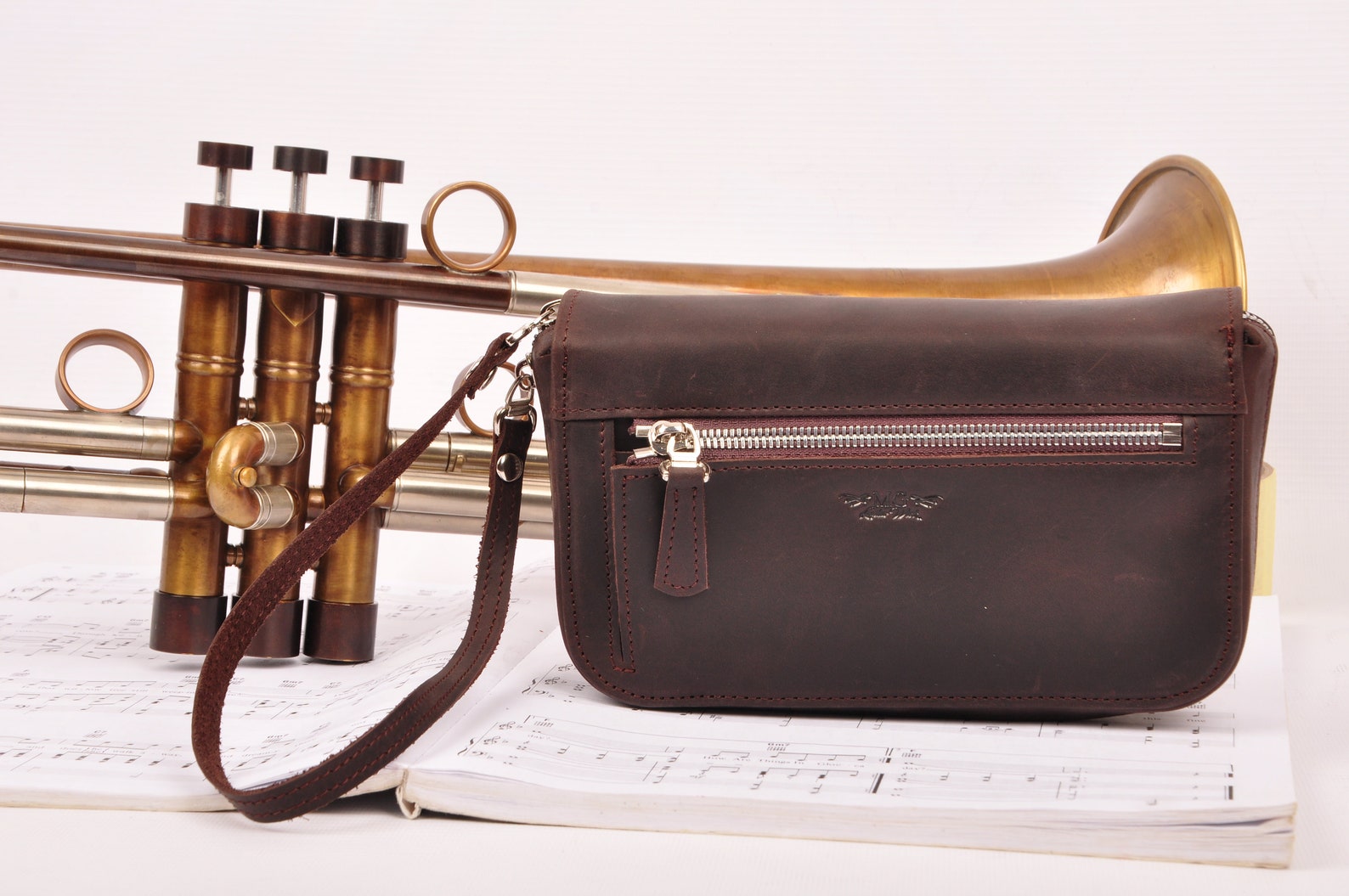 Personalized Trumpet leather holder for 7 trumpet mouthpieces Etsy