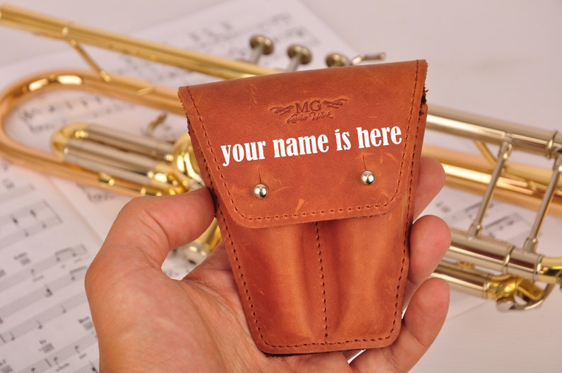 Trumpet Double Personalized Leather Mouthpiece Holder for Etsy