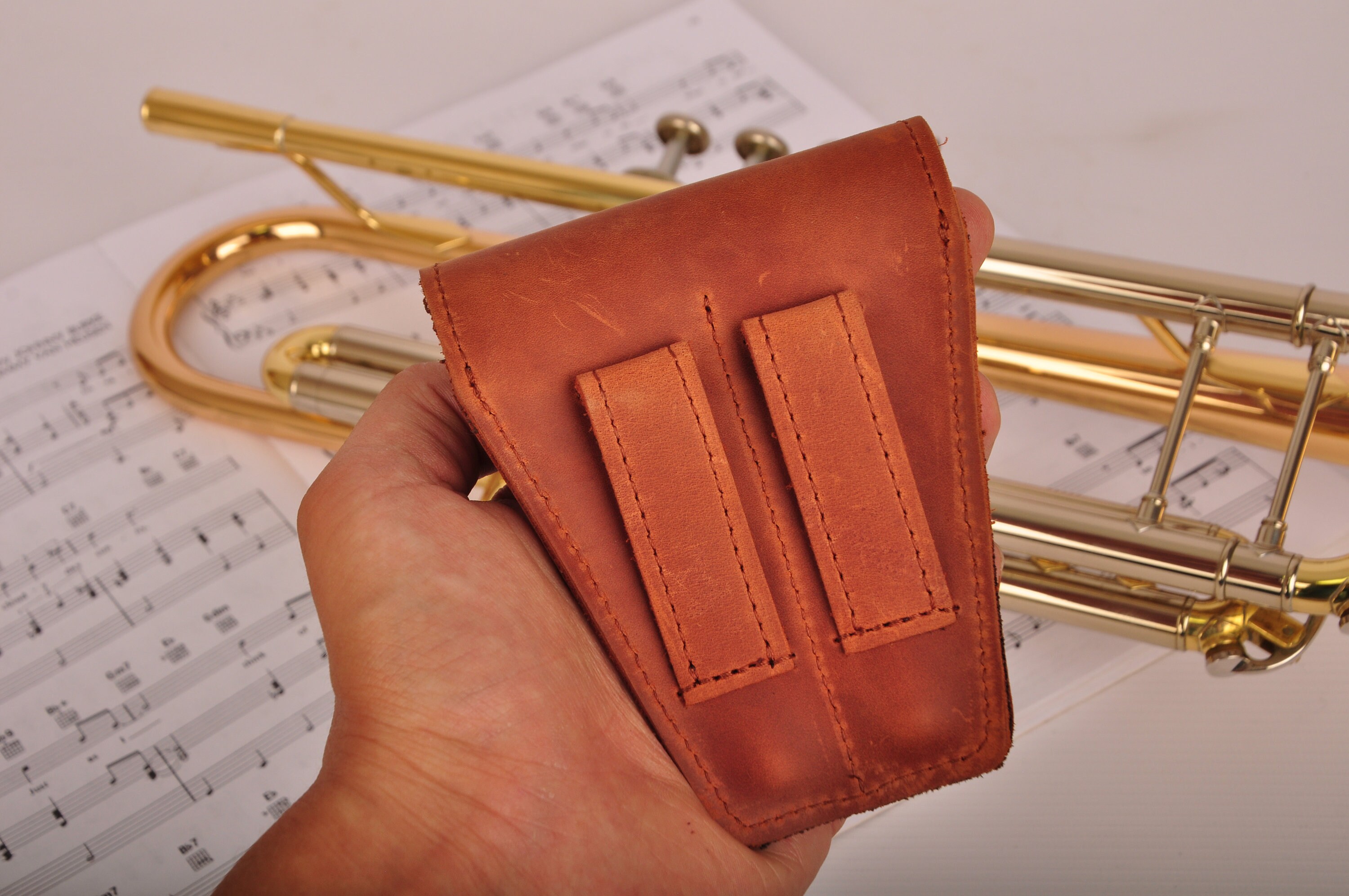 Trumpet Double Personalized Leather Mouthpiece Holder for Etsy