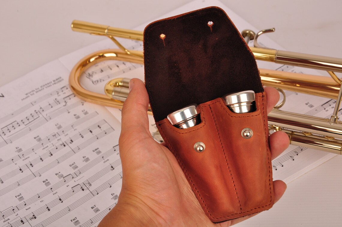 Trumpet Double Personalized Leather Mouthpiece Holder for Etsy