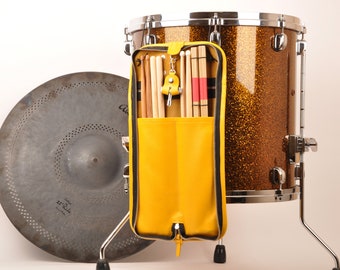 Leather Drumsticks Bag: Personalized Drummer Gift, Italian Leather