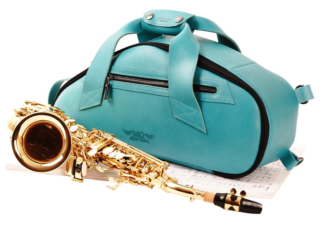 Soprano Saxophone Bag by MG Leather Work, Genuine Leather Bag for
