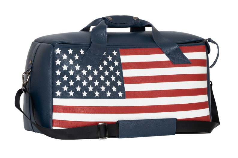 Trumpet, Flugelhorn, Cornet, Piccolo trumpet Double/Triple bag whit USA flag, leather bag for trumpet, flugelhorn, cornet, piccolo trumpet USA Blue body