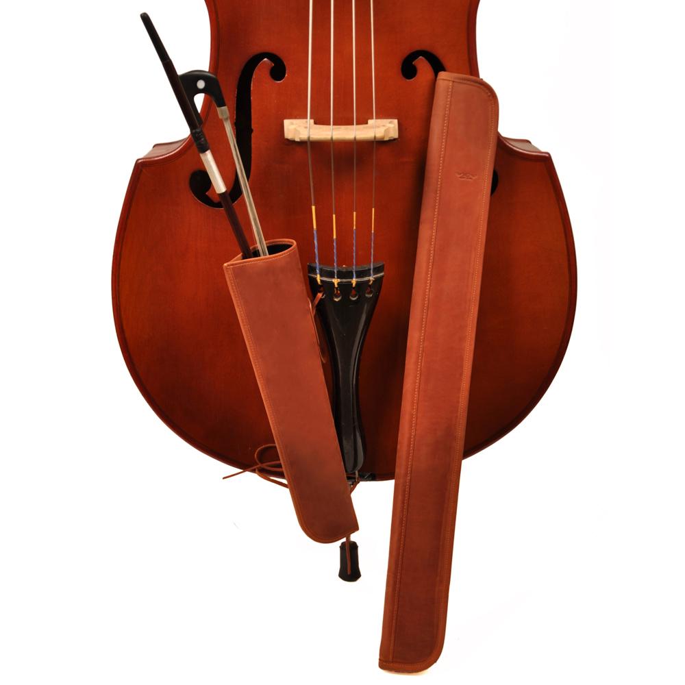 フランス製 最高級素材 コントラバスホルスター レザー コントラバス 弓ホルダー 弓ホルスター ハンドメイド ベージュ コントラバスホルスター 弓ホルダー  - GALLERY コントラバス ウッドベース弓ホルスター【MAYA CAMEL】 コントラバス ウッドベース 弓ホルスター rosso