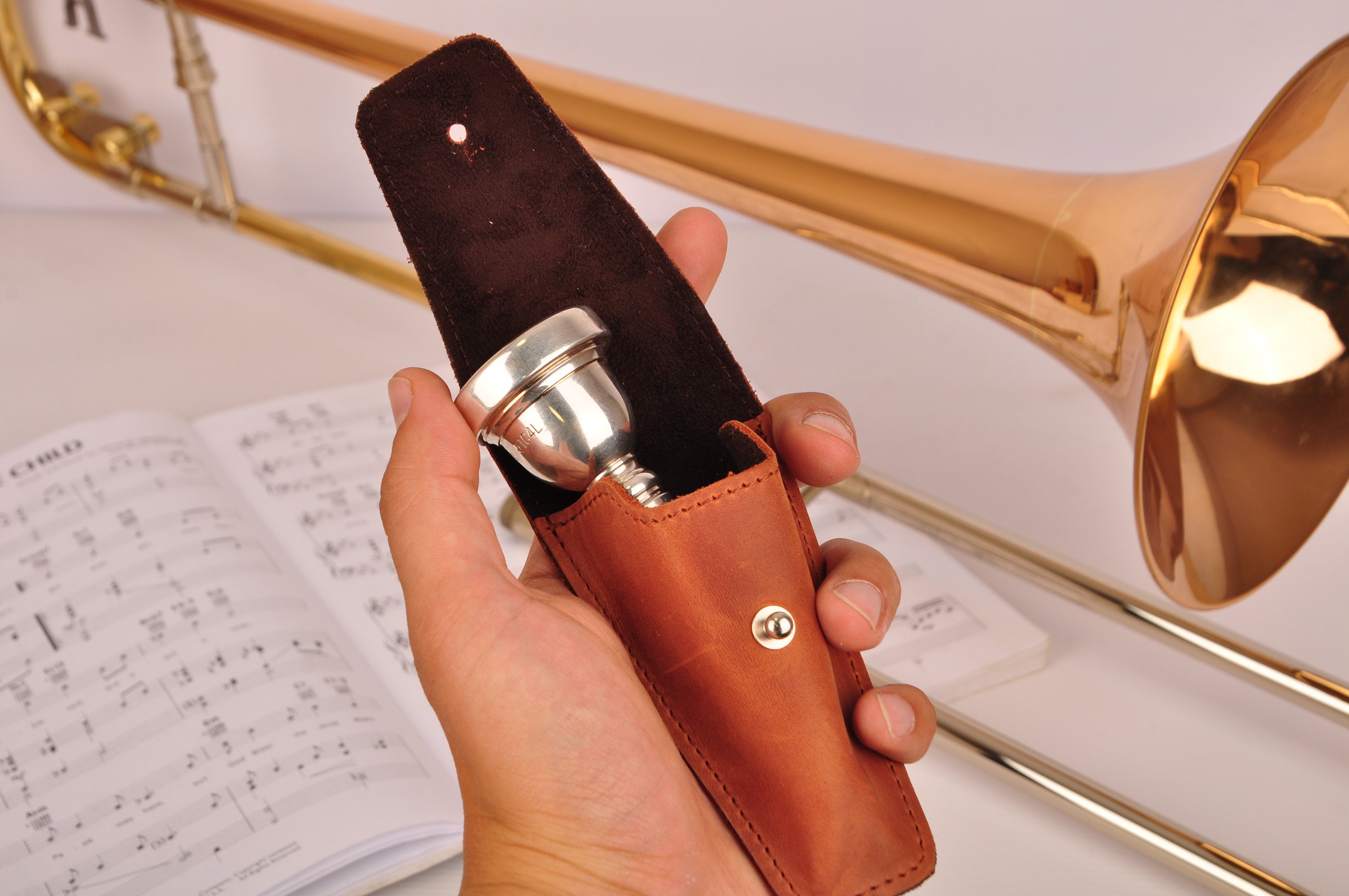 Personalized TROMBONE/EUPHONIUM Leather Mouthpiece Holder With Etsy