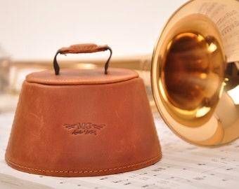 Personalized Leather Trumpet Plunger Mute: Lightweight Magnetic Design