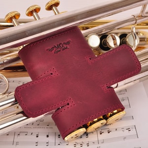 Trumpet valve protector, Personalized High-quality leather trumpet valve guard, Trumpet valve protection, Gift for trumpeter