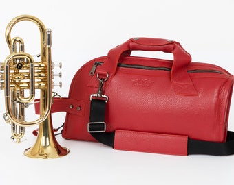 Cornet bag by MG Leather Work, Trumpet Bag, cornet case, cornet carry bag, trumpet bag, trumpet case, personalized gift for trumpet player