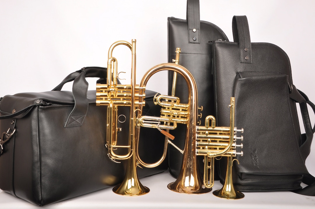 Trumpet Bag, Flugelhorn, Piccolo Trumpet, Leather Gig Bag