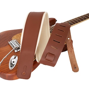 Sangle de guitare en cuir, sangle de guitare en cuir véritable, sangle de guitare rembourrée en cuir, sangle de guitare réglable, cadeau pour guitariste