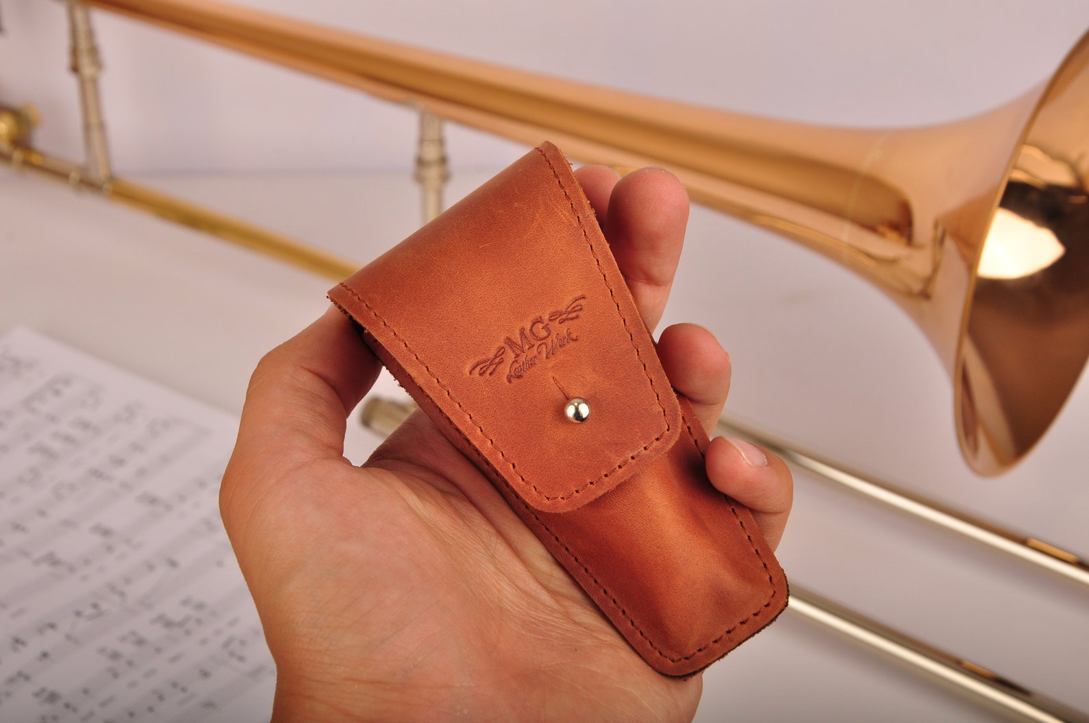 Personalized TROMBONE/EUPHONIUM Leather Mouthpiece Holder With Etsy