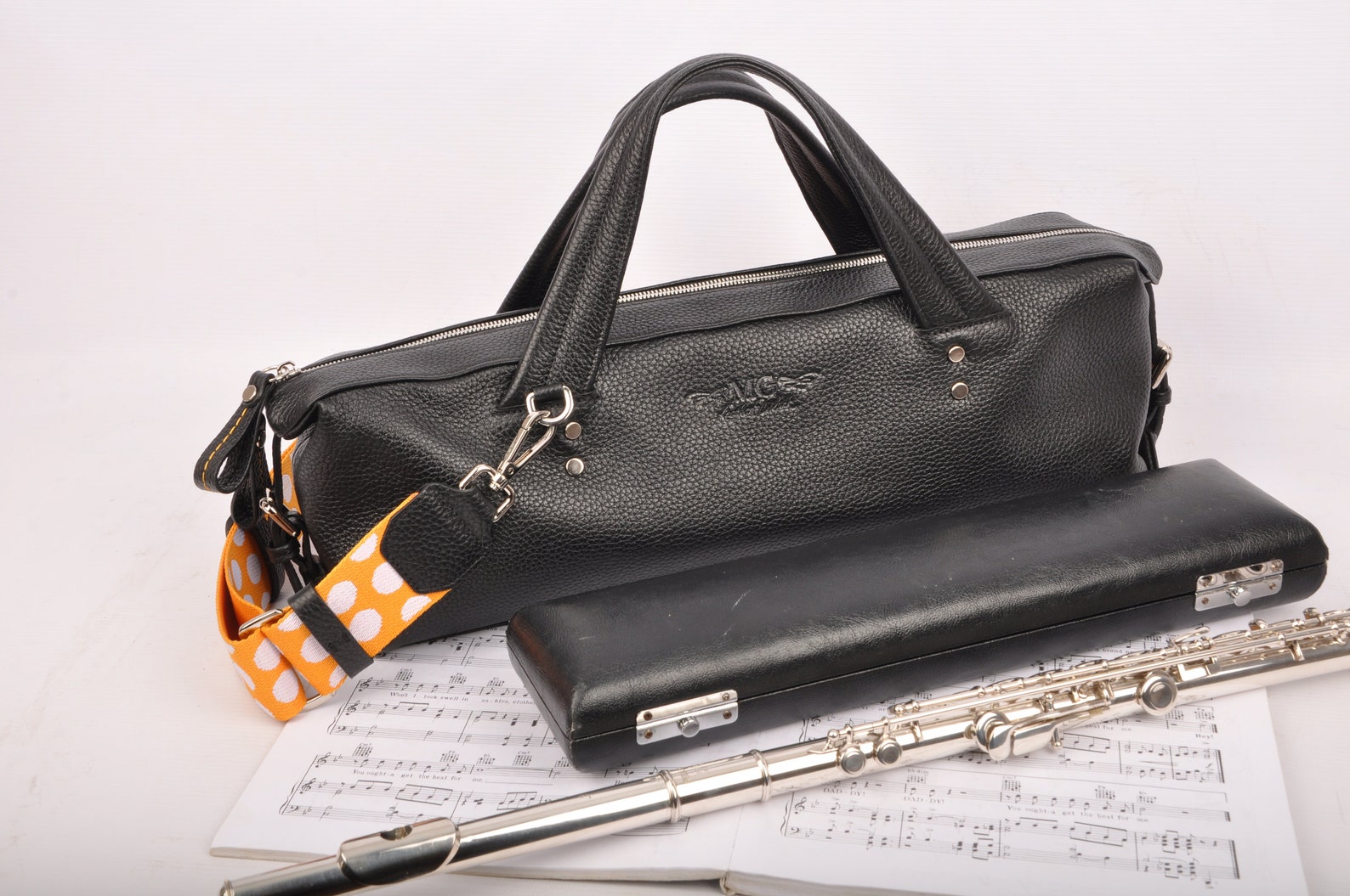 Flute Personalized leather Gig Bag by MG Leather Work.Flute Etsy