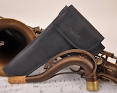 Personalized Tenor Saxophone Neck Pouch made of genuine leather Great gift for saxophone player