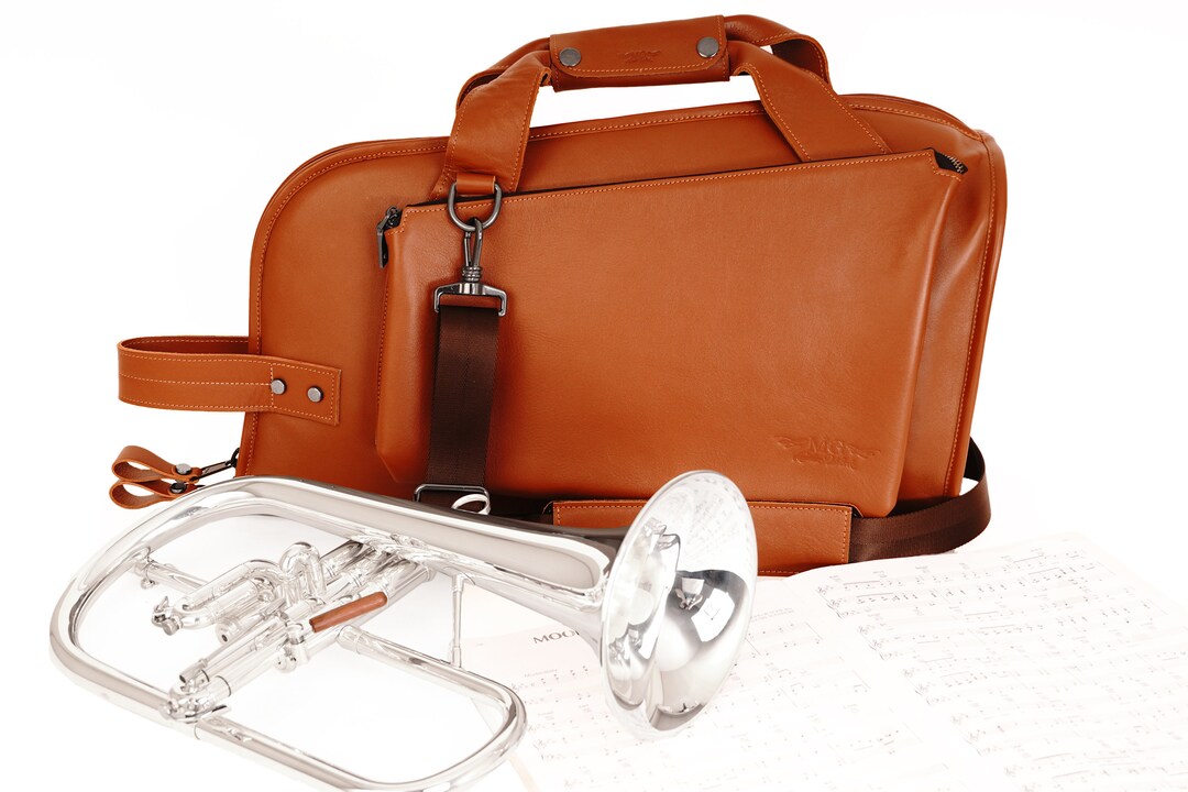 Flugelhorn Bag, Genuine Leather Flugelhorn Bag, Flugelhorn Case