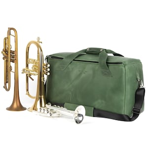 Trumpet bag, double/triple gig bag for flugelhorn, cornet, piccolo trumpet B, C Trumpet, Personalized gift for trumpeter