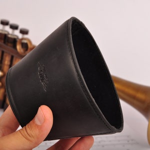 Trumpet plunger mute, lightweight plunger mute for jazz and classical trumpeters by MG Leather Work, personalized gift for trumpet player