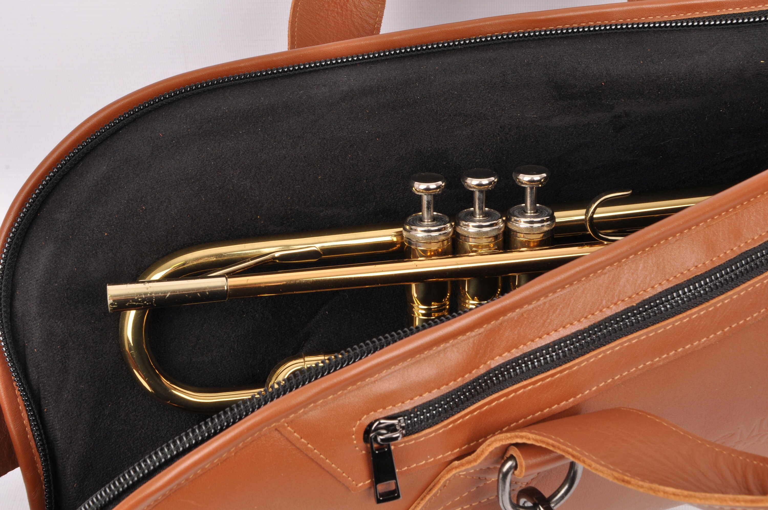 Trumpet Personalized leather Gig Bag by MG Leather Work Etsy