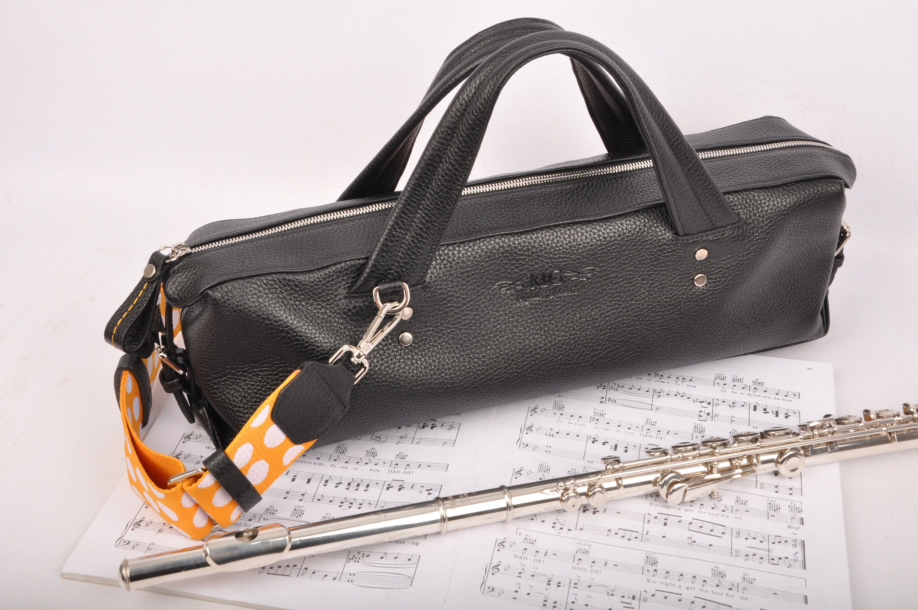 Flute Personalized leather Gig Bag by MG Leather Work.Flute Etsy