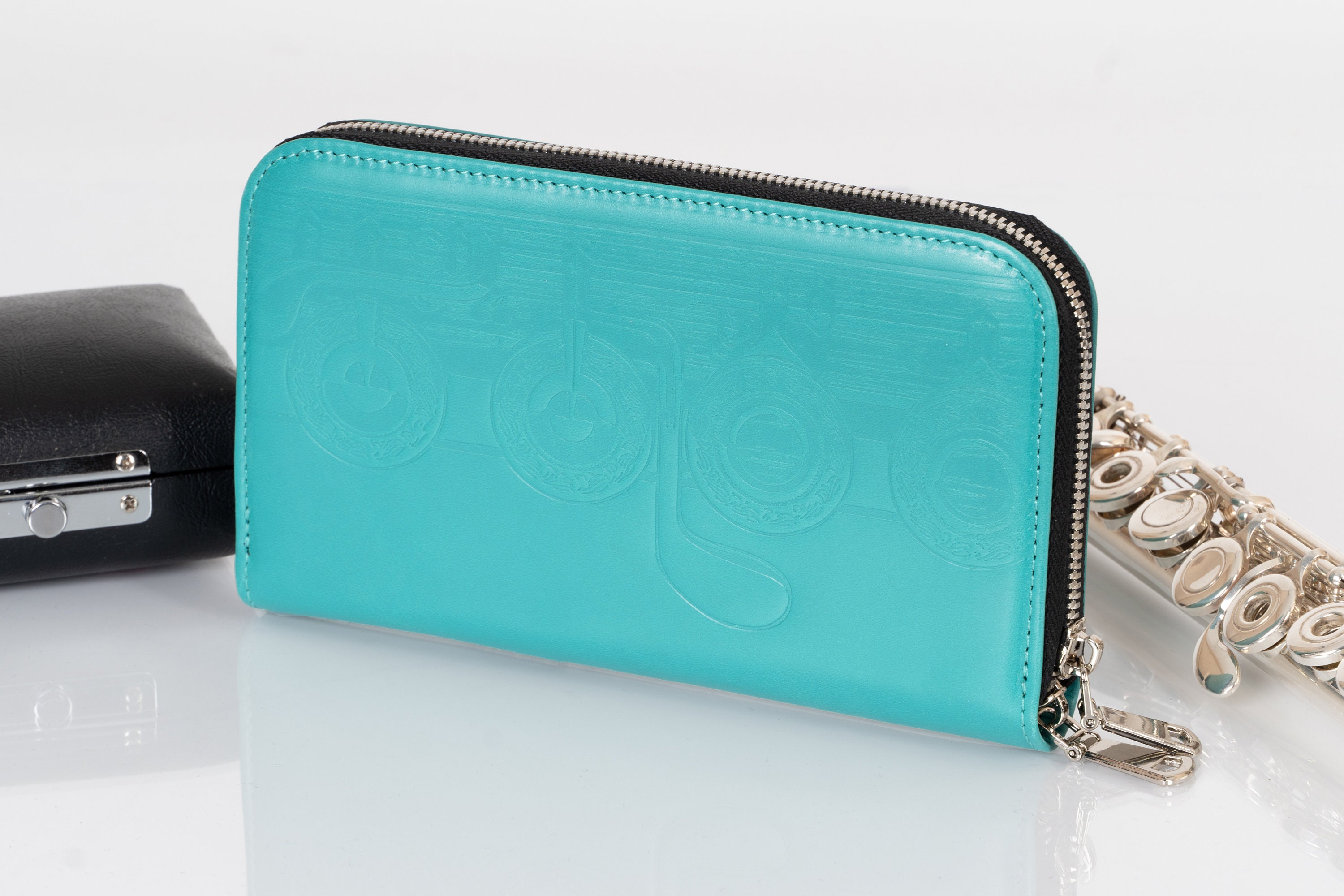 Leather Wallet With Embossing, Zipped Clutch Bag With Embossed Patterns Flute Valves, Leather Purse With Double Slider Zipper, Leather Pouch - Etsy Leather Wallet With Embossing, Zipped Clutch Bag With Embossed Patterns Flute Valves, Leather Purse With Double Slider Zipper, Leather Pouch - Etsy