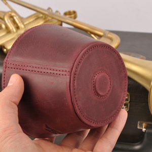 Trumpet mute, leather magnetic trumpet plunger mute, personalized gift for trumpet player, trumpet plunger mute, trumpet accessories