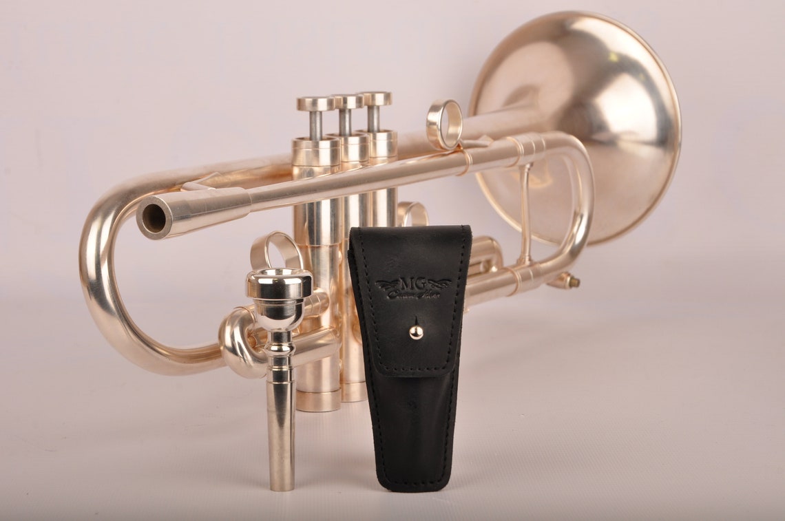 Trumpet valve guard & mouthpiece pouch Custom Leather Handmade Etsy