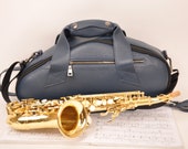 Soprano Saxophone Bag Genuine Flotar Leather Lightweight Bag for Soprano Sax by MG Leather Work, personalized gift for saxophone player