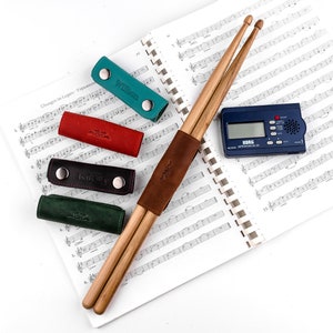 Personalized Drumstick Holder, Leather Drumstick Holder, Engraved Drumstick Pouch, Premium Leather Drumstick Case, Best Gift for Drummer