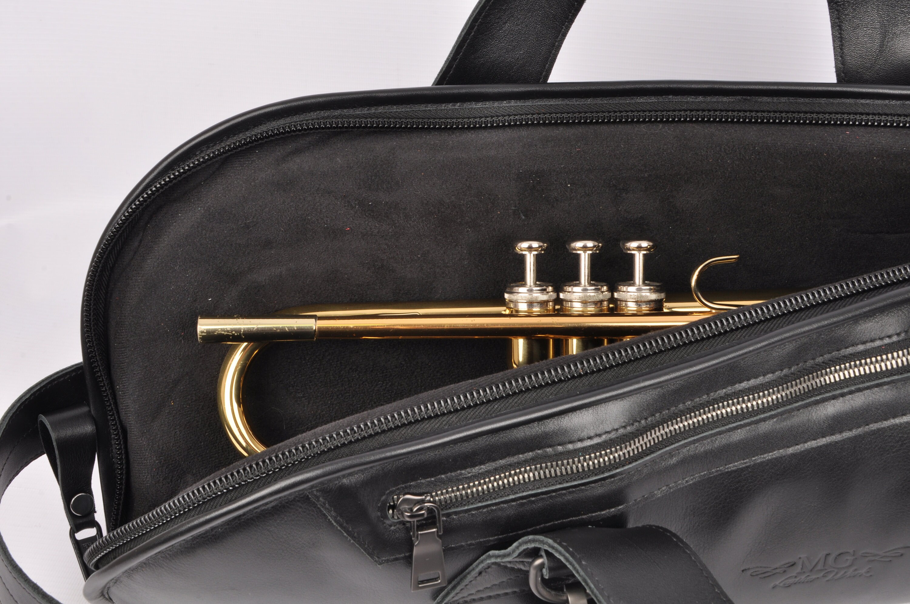 Trumpet Personalized leather Gig Bag by MG Leather Work Etsy
