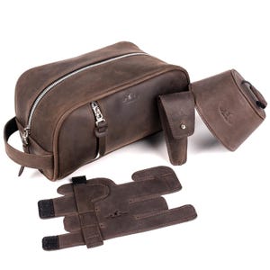 Trumpet Accessory Bag, Leather Travel Bag, Special Trumpet Player Set - Plunger Magnetic Mute, Valve Guard XL, Single Mouthpiece Pouch